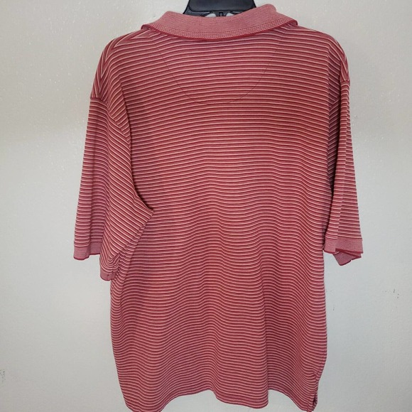 Scandia Woods Short Sleeve Pocket Polo Shirt Mens XLT Tall Red White Striped - Picture 7 of 7